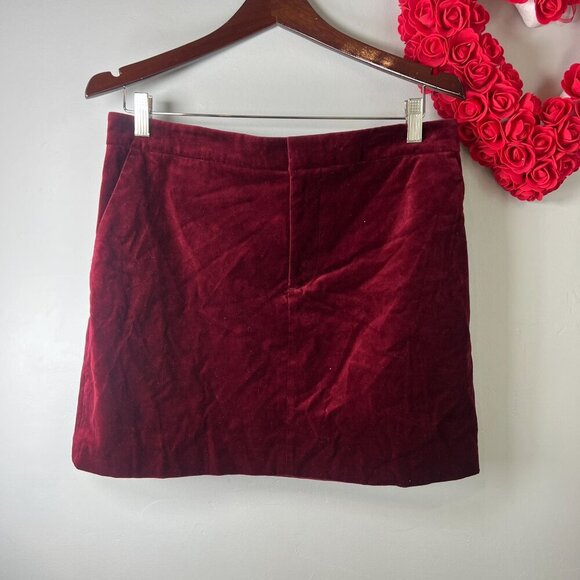 Lauren Ralph Lauren Womens BLACK LABEL Velvet Pencil Miniskirt Sz 8 Red - Picture 1 of 9